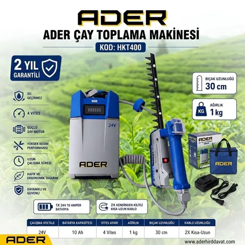 Ader Akülü Zıpkalı Çay Toplama Makinesi